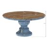 Picture of Nauvoo Blue Two Tone Mahogany Wood Round Dining Table