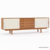 Picture of Aragon Two Tone Mid-Century Modern Solid Wood Large Sideboard Cabinet