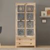 Picture of Yolo Vintage Style Two Tone Handcarved Wooden Armoire with Two Drawers