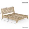 Picture of Michigan Rustic Solid Wood Modern Platform Bed with Sleigh Headboard