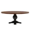 Picture of Rexburg Black Two Tone Solid Wood Farmhouse Round Dining Table