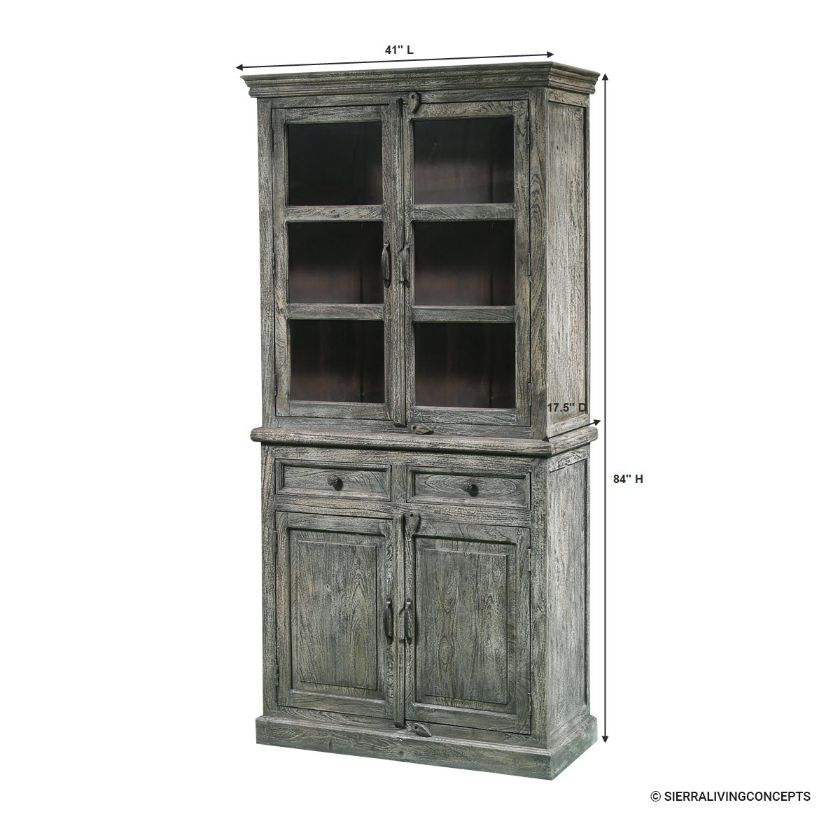 Herald Glass Doors Tall Kitchen Pantry Storage Cabinet Dimension Image