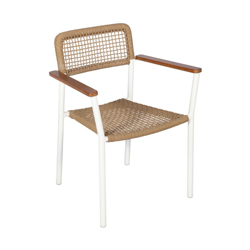 Picture of McSwain Braided Rope Stackable Garden Chair with Armrests