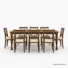 Picture of Julian Traditional Farmhouse Dining Table Set For 8
