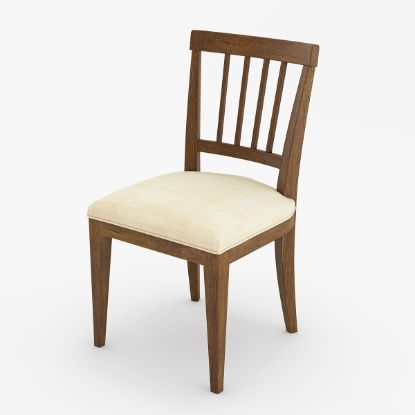Picture of Julian Traditional Farmhouse Rustic Wood Upholstered Dining Chair