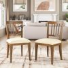 Picture of Julian Traditional Farmhouse Rustic Wood Upholstered Dining Chair