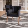 Picture of Dunnigan Quilted Pattern Velvet Dining Chair with Arms