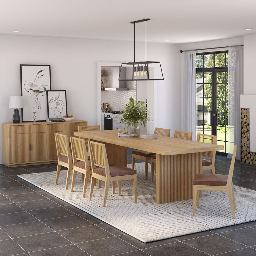 Picture of Descanso Modern Farmhouse Dining Room Set For 8