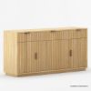 Picture of Descanso Solid Wood 3 Drawer Modern Fluted Sideboard