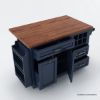 Picture of Erie Modern Butcher Block Drop Leaf Kitchen Island Carts with Trash bin