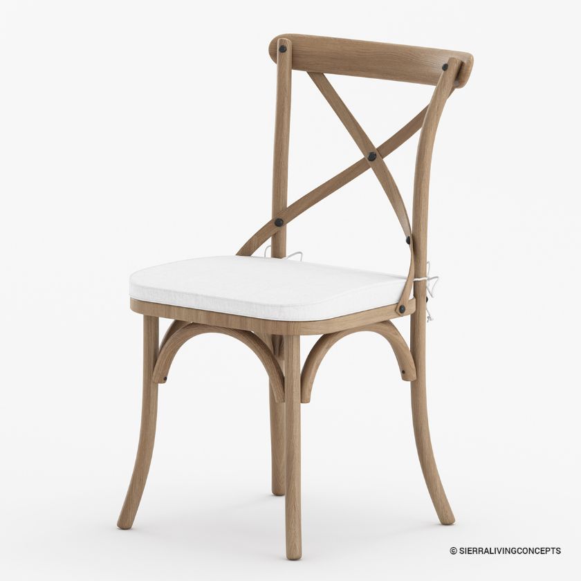 Biloxi Rustic Farmhouse Wooden Cross Back Dining Chair