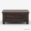 Picture of Russet Solid Wood 4 doors Square Rustic Coffee Table With Storage