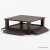 Picture of Russet Solid Wood 4 doors Square Rustic Coffee Table With Storage