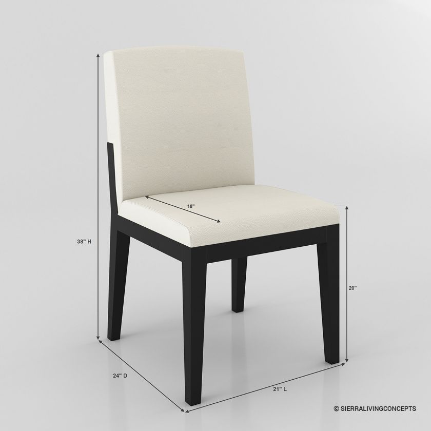 Hawkins Solid Wood Parsons Vegan Leather Dining Chair Dimension Image