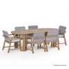 Picture of Collier Teak Outdoor Oval Dining Table with Rattan Armchair Set