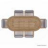 Picture of Collier Teak Outdoor Oval Dining Table with Rattan Armchair Set