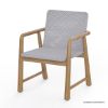 Picture of Collier Teak Outdoor Oval Dining Table with Rattan Armchair Set