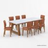 Picture of Detroit Solid Wood Marble Top Dining Table Set
