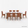 Picture of Detroit Solid Wood Marble Top Dining Table Set