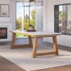 Picture of Detroit Solid Wood 8 Seater Dining Table with Marble Top