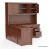 Picture of Dubrovnik Solid Wood Executive L-Shaped Home Office Desk With Hutch