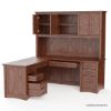 Picture of Dubrovnik Solid Wood Executive L-Shaped Home Office Desk With Hutch