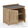 Picture of Monroe Rustic 5 Piece Outdoor Kitchen Set with Fridge Space