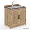 Picture of Monroe Rustic 5 Piece Outdoor Kitchen Set with Fridge Space