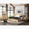 Picture of Cumbria Handcrafted Rustic Solid Mango Wood Carved 2 Drawer Nightstand