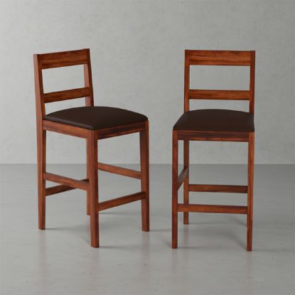 Picture of Lincoln Classic Solid Wood Upholstered Bar Chair (Set of 2)
