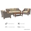 Picture of Mykonos 5 Seater Outdoor Teak and Rattan Sofa Set