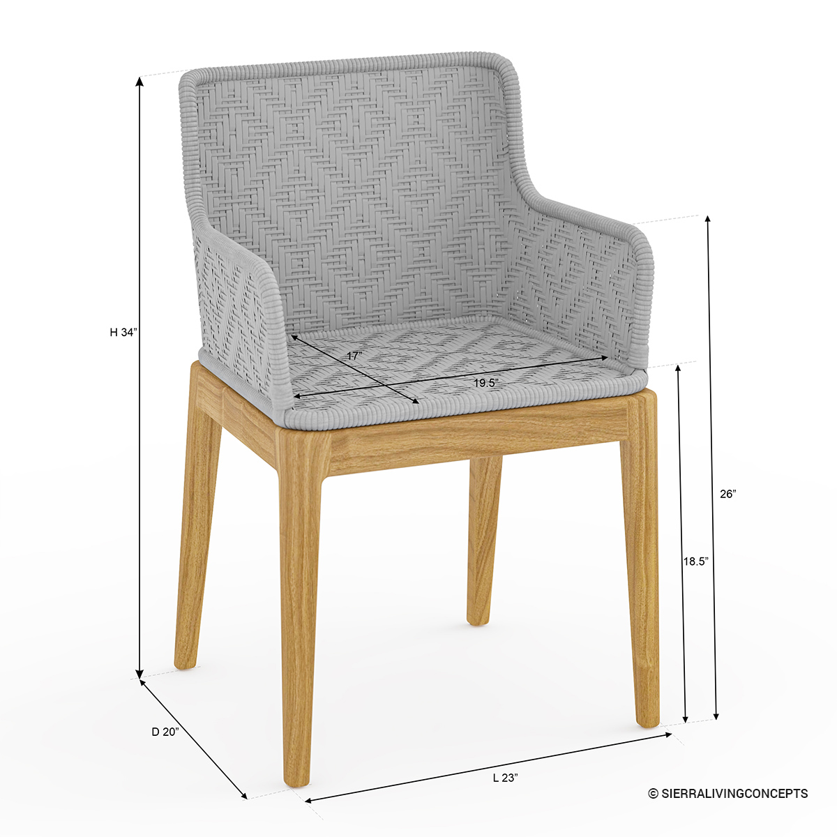 Amelia Outdoor Wicker Dining Chair