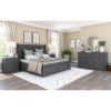 Picture of Kelowna Mahogany Wood Gray Nightstand with 2 Drawers