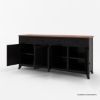 Picture of Rexburg Black Two Tone Solid Wood 4 Drawer Extra Long Sideboard