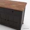 Picture of Rexburg Black Two Tone Solid Wood 4 Drawer Extra Long Sideboard