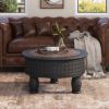 Picture of Nogales 3 Legged Solid Wood Black Round Coffee Table