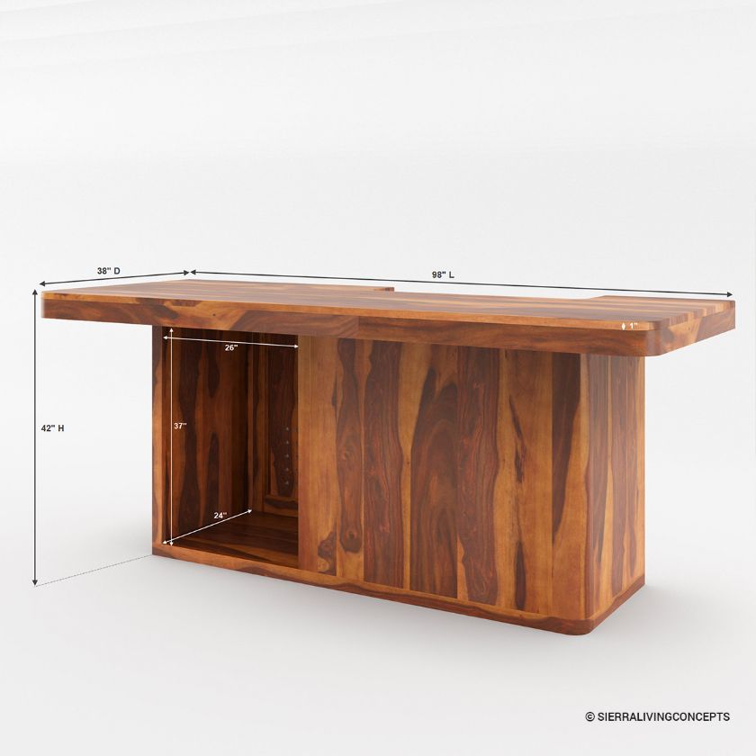 Harrisburg Rustic Home Bar with Mini Fridge Space Dimension Image