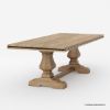 Picture of Rutherglen Rustic Solid Wood Trestle Pedestal Base Dining Table