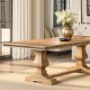 Picture of Rutherglen Rustic Solid Wood Trestle Pedestal Base Dining Table