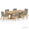 Picture of Merced Teak Wood Modern 7 Piece Pedestal Outdoor Dining Set