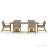 Picture of Merced Teak Wood Modern 7 Piece Pedestal Outdoor Dining Set