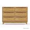 Picture of Darwen Rustic Teak Wood 6 Drawer Bedroom Double Dresser