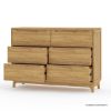 Picture of Darwen Rustic Teak Wood 6 Drawer Bedroom Double Dresser