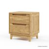 Picture of Darwen Rustic Teak Wood 2 Drawer Bedroom Nightstand