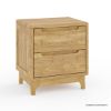 Picture of Darwen Rustic Teak Wood 2 Drawer Bedroom Nightstand