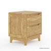 Picture of Darwen Rustic Teak Wood 2 Drawer Bedroom Nightstand
