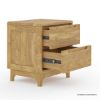 Picture of Darwen Rustic Teak Wood 2 Drawer Bedroom Nightstand