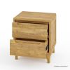 Picture of Darwen Rustic Teak Wood 2 Drawer Bedroom Nightstand