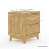 Picture of Darwen Rustic Teak Wood 2 Drawer Bedroom Nightstand