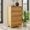 Picture of Darwen Rustic Teak Wood 4 Drawer Bedroom Tall Dresser